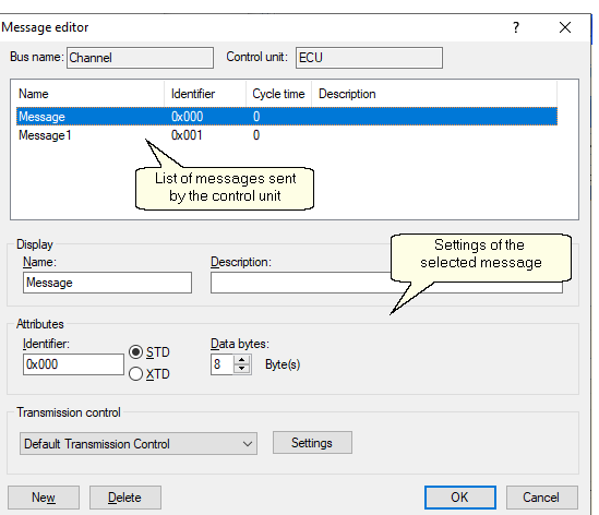 Message editor