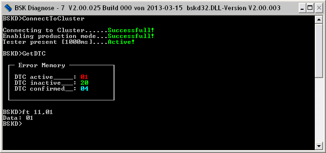 BSK diagnosis as command line toolduring the execution of macros and a free telegram.