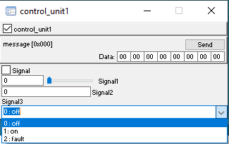 Panel with different control items