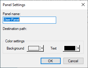 Settings dialog of a user-panel